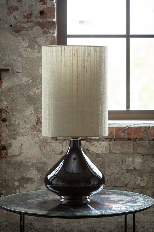 Flavia negra mini, seda gris verde H 48cm