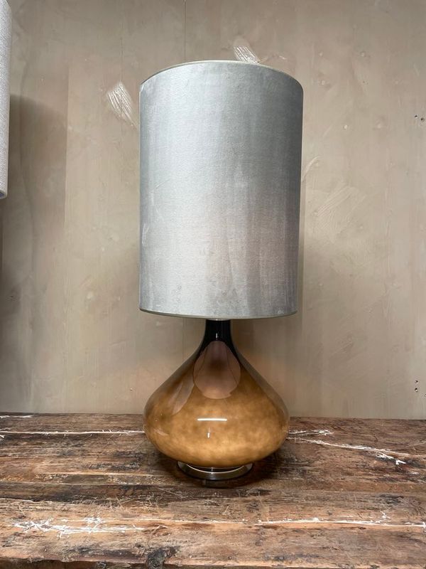 Flavia negra, Velour gråbeige, H 70cm