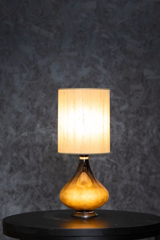 Flavia negra mini, seda gris verde H 48cm